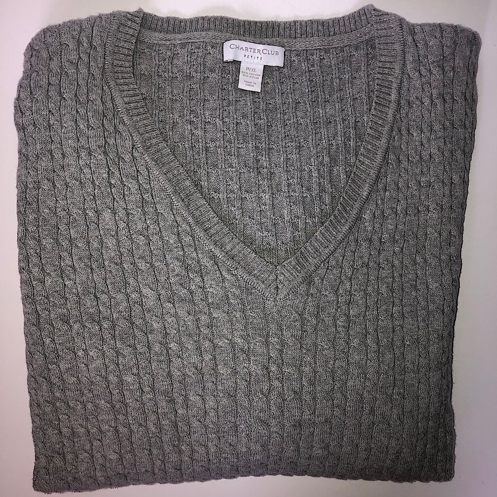 Gently worn sweater-Grey- Petite XL- long sleeves